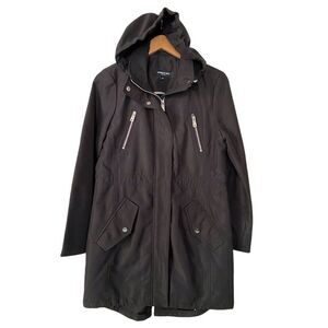 Kenneth Cole Hooded Anorak Jacket Black Size S Casual Mid-Length